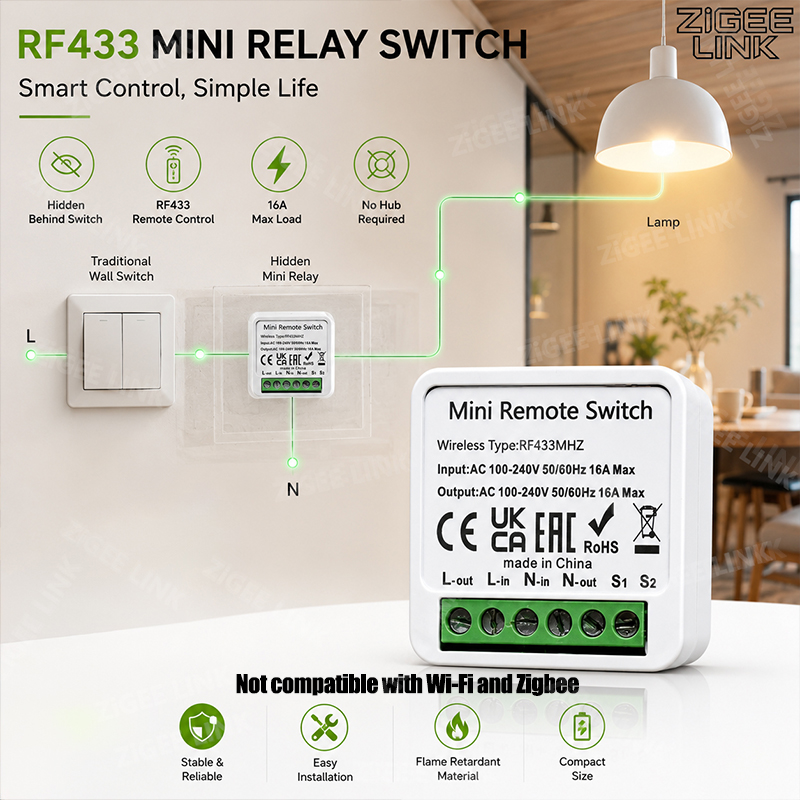 RF433MHz 16A Mini Smart Relay  - Diy Home Automation System ulasan dan harga